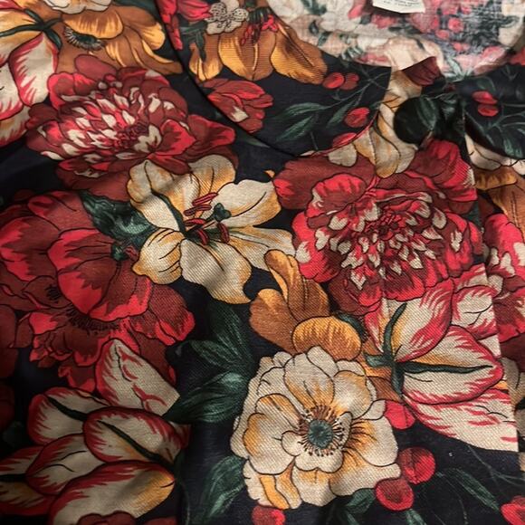 Vtg Dark Romantic Floral Fairy Grunge Blouse Maxi Skirt Coord Set Womens Size 10 - Picture 7 of 7